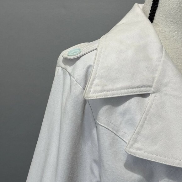 Towne Collection By London Fog Women's L Trench Coat Ivory Floral Lining Jacket - Picture 6 of 12